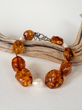 Baltic Amber Bracelet with Pearl & Silver Details