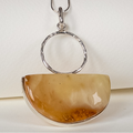 Baltic Amber Pendant with Silver Circle Minimal Design