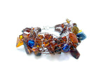 Baltic Amber Statement Bracelet with Multistone Clusters & Organic Wire Design