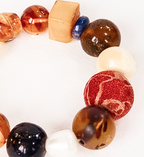 Baltic Amber Bracelet with Malachite, Pearl & Natural Stones