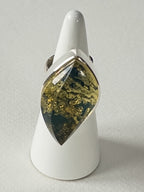 Adjustable Ring with “Blue” Amber Effect
