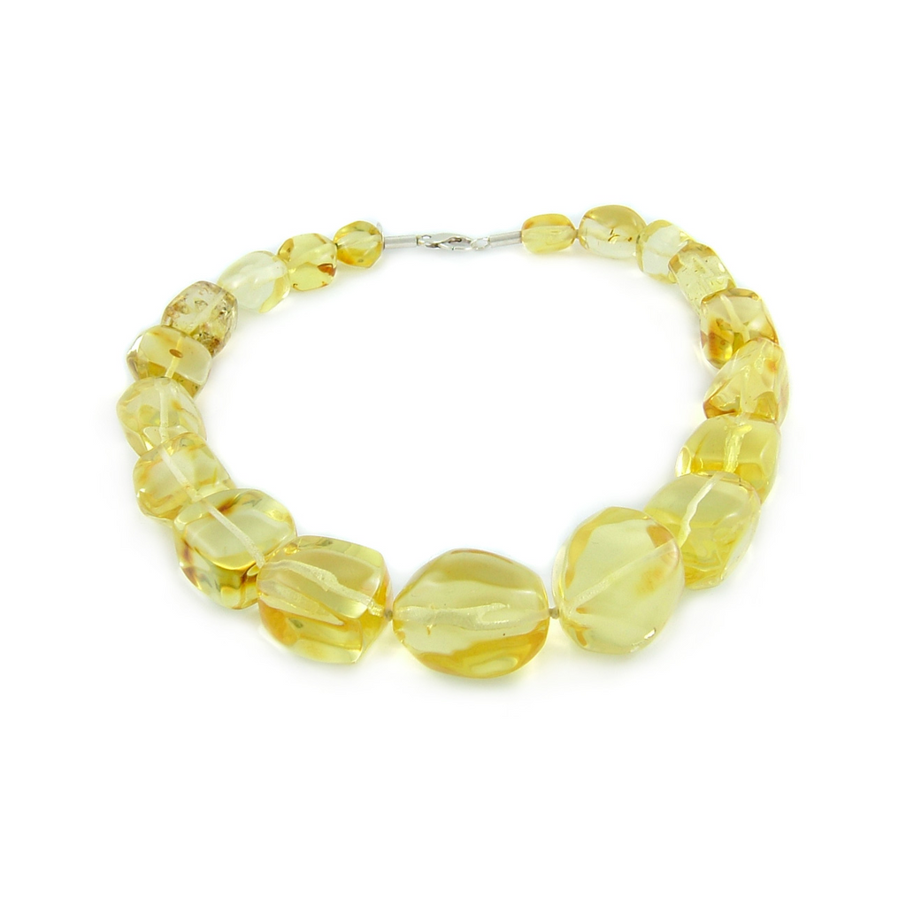 Citrine Stone Bracelet with Organic Shapes & Natural Clarity