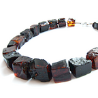 Necklace 2 Black Amber Cube