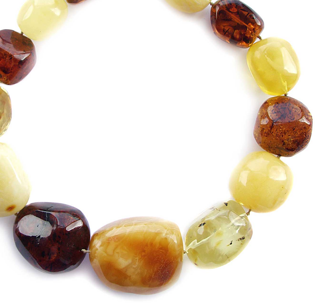 Necklace 1 Large Polished Amber Beads