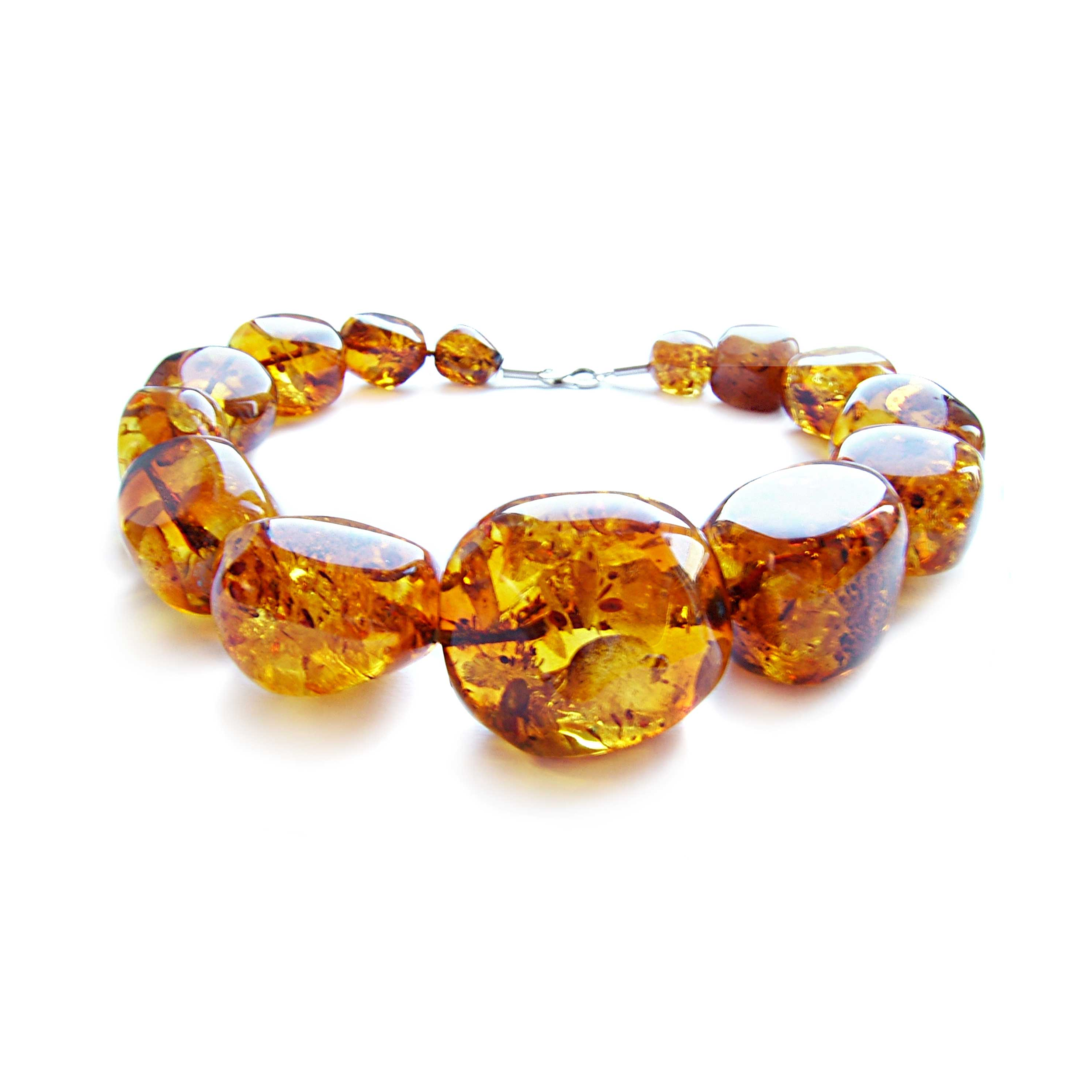 Koniakowy naszyjnik bursztynowy