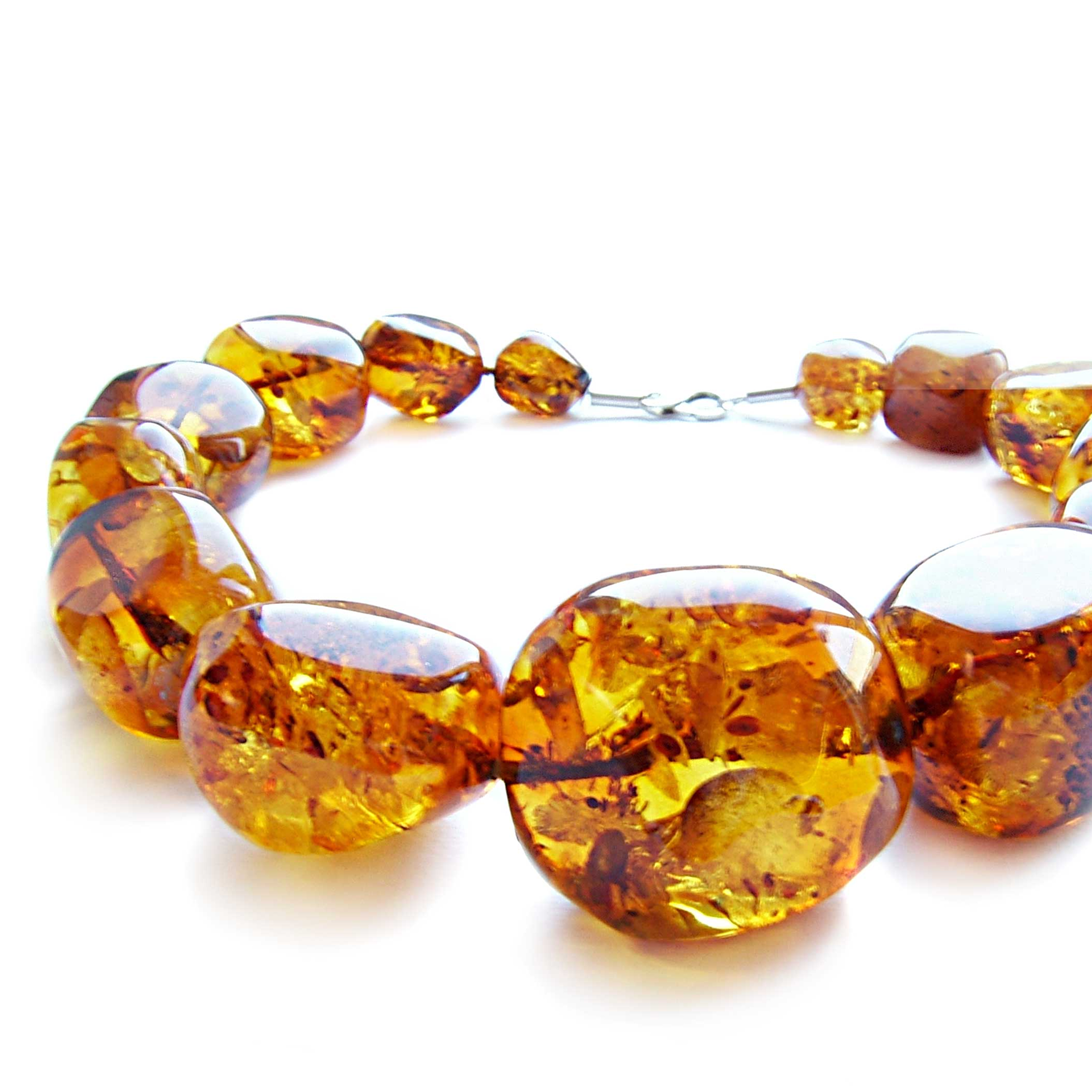 Koniakowy naszyjnik bursztynowy