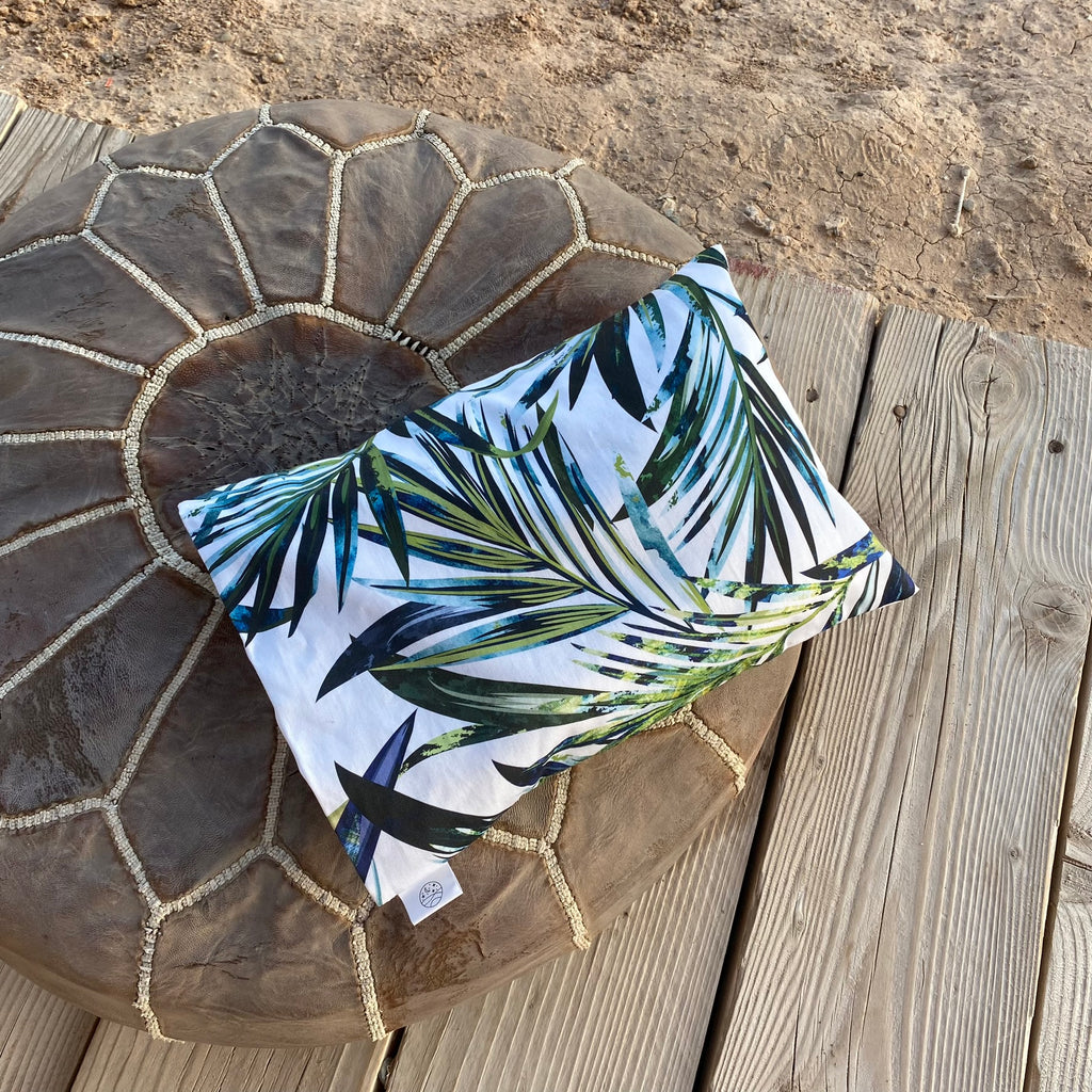 A Linen Blend Travel Pillow with Buckwheat Hulls & Baltic Amber
