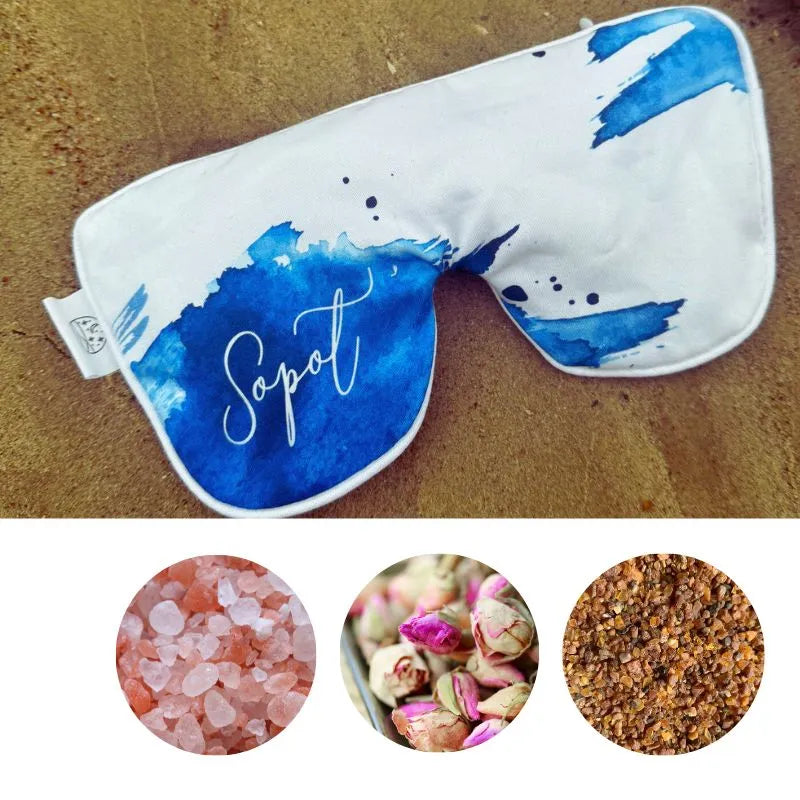 Weighted Eye Pillow (Relaxation Eye Mask) filled with Kłodawa salt and Baltic amber, or with Kłodawa salt, Baltic amber
