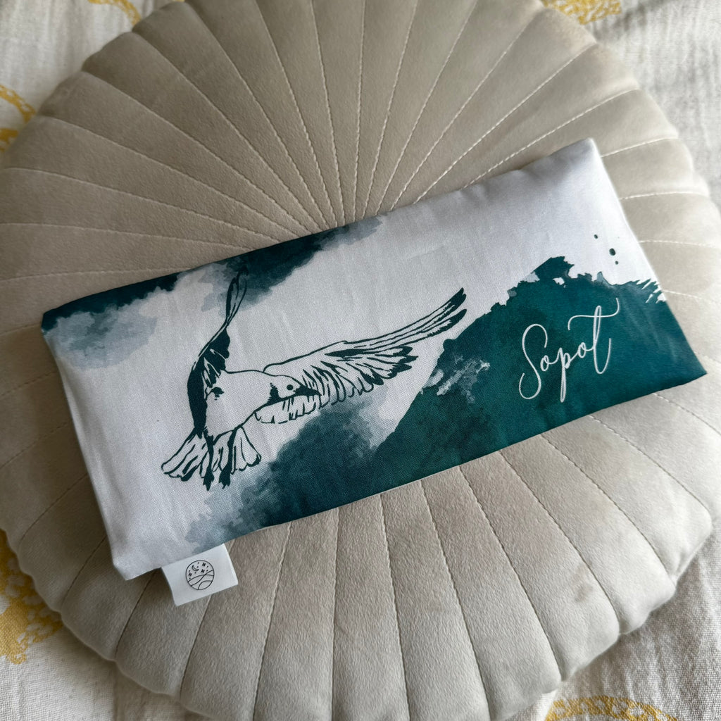 "Sopot" Organic Cotton Eye Pillow with Flaxseed, Lavender & Baltic Amber