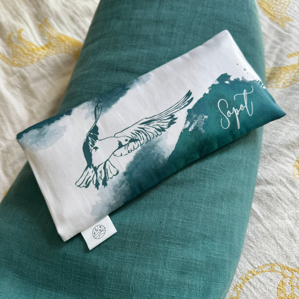 "Sopot" Organic Cotton Eye Pillow with Flaxseed, Lavender & Baltic Amber