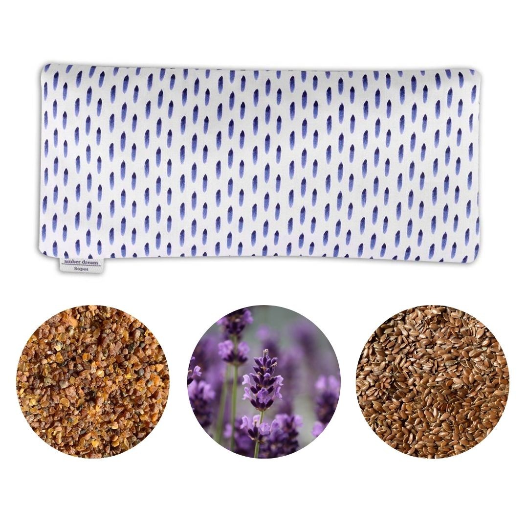 Organic Cotton Eye Pillow with Flaxseed, Lavender & Baltic Amber