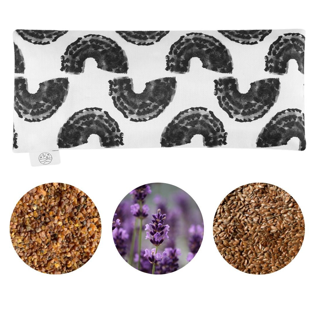 Organic Cotton Eye Pillow with Flaxseed, Lavender & Baltic Amber