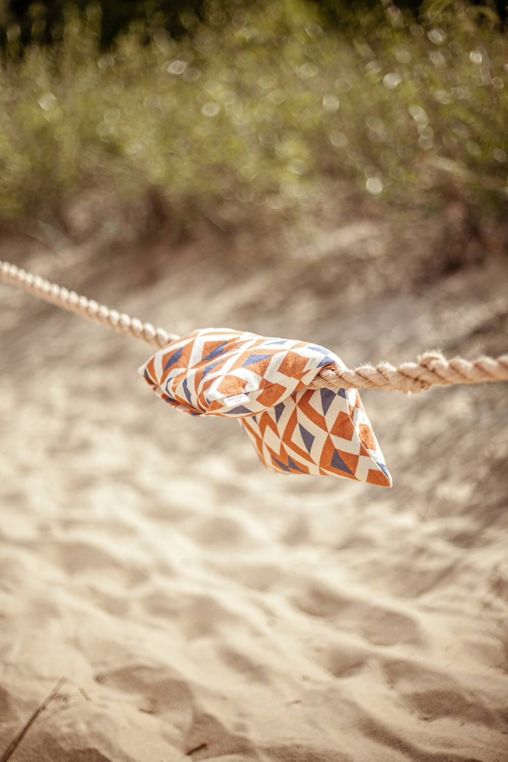 A Linen Blend Travel Pillow with Buckwheat Hulls & Baltic Amber