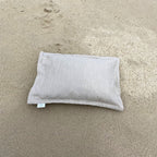 Linen Travel Pillow with Ruffle with Buckwheat Hulls & Baltic Amber