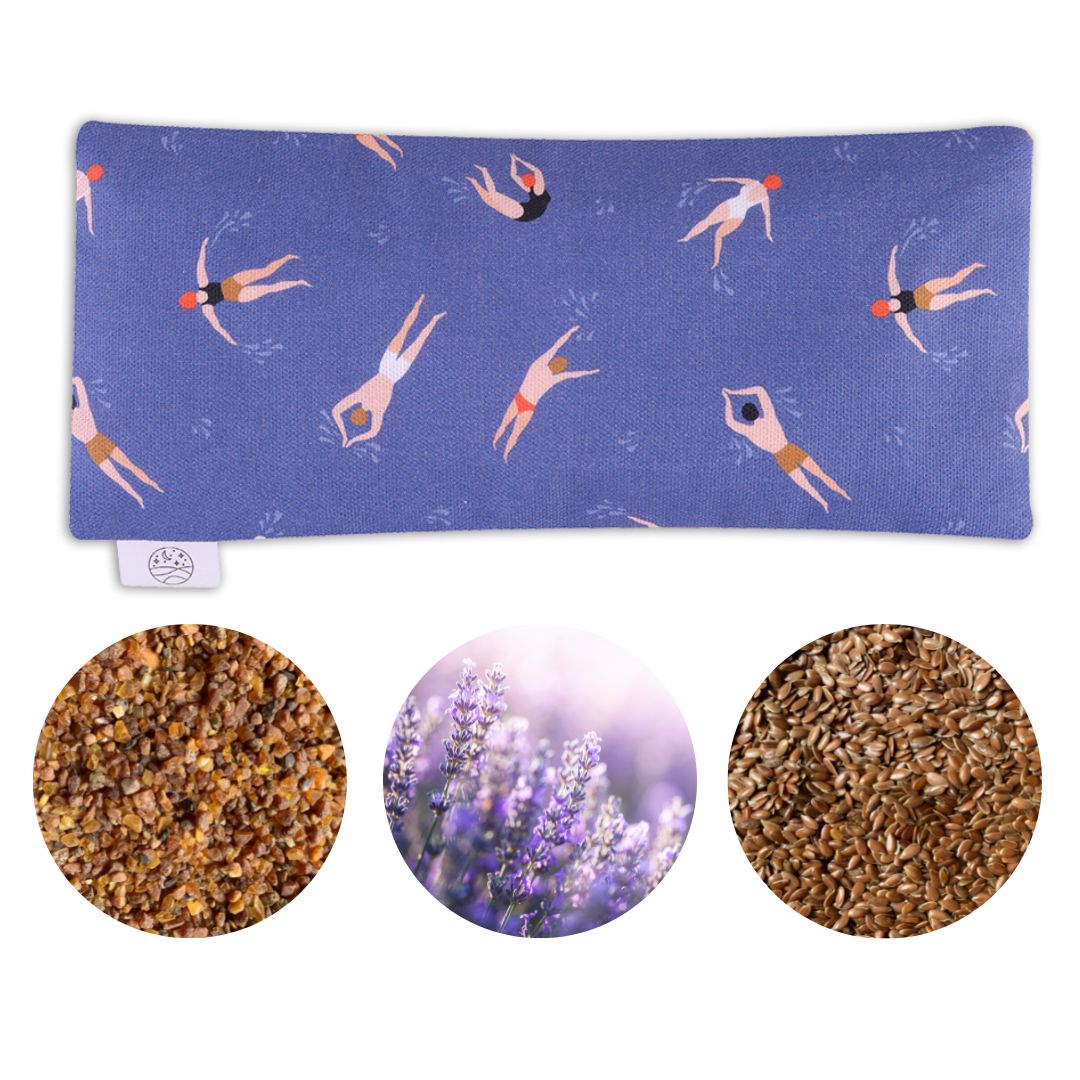 Organic Cotton Eye Pillow with Flaxseed, Lavender & Baltic Amber