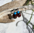 Baltic Amber & Turquoise Earrings with Silver