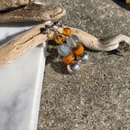 Baltic Amber, Agate & Silver Drop Earrings
