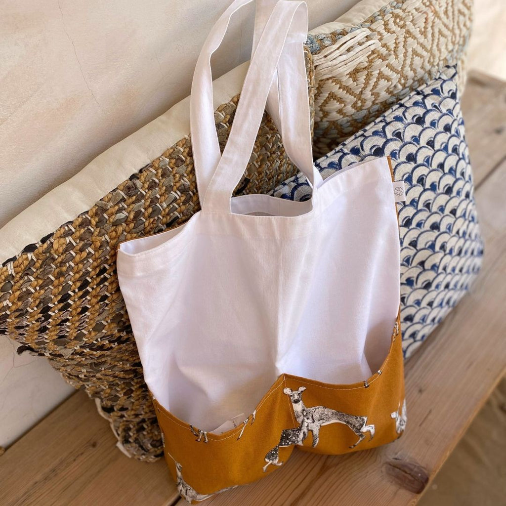 Canvas Tote Bag with Pockets in Organic Cotton