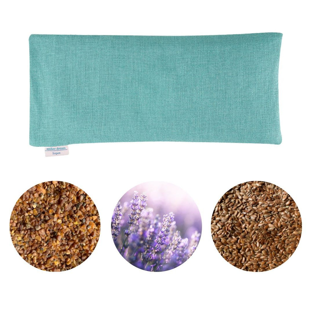 Linen Eye Pillow with Flaxseed, Lavender & Baltic Amber
